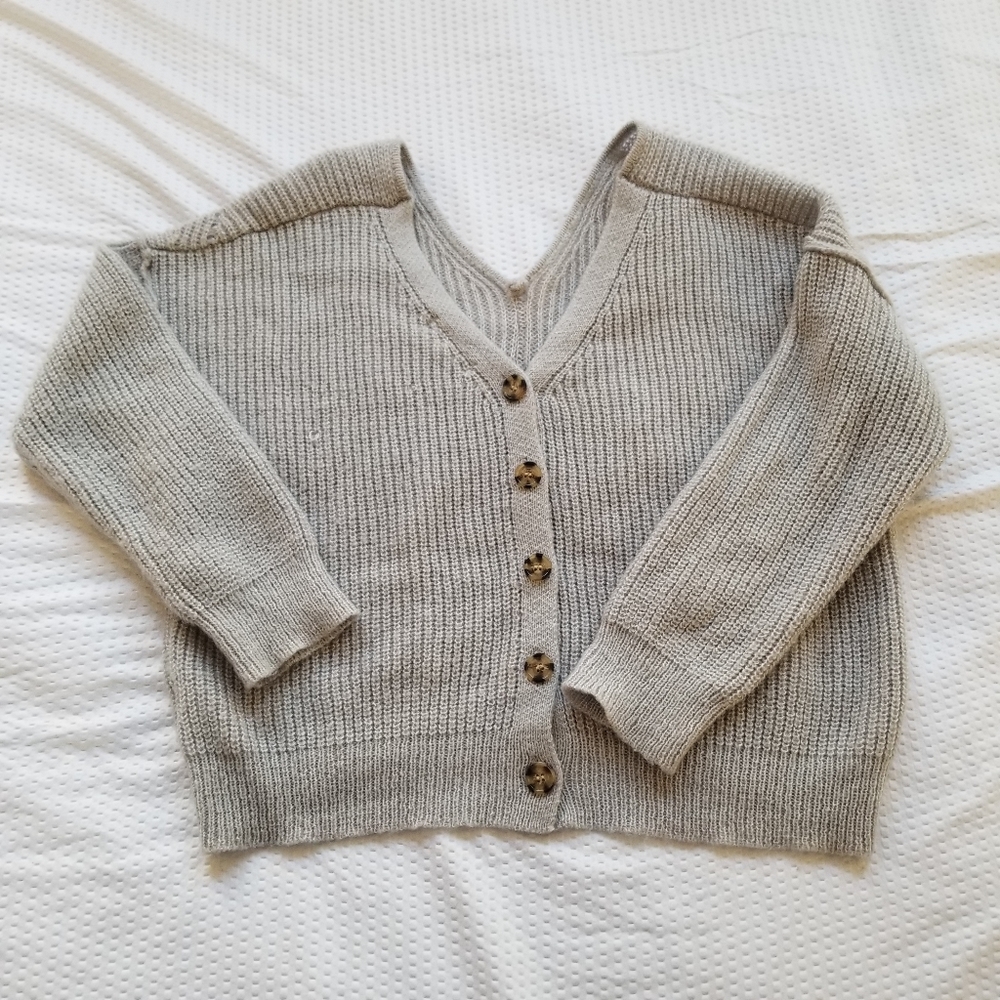 Grey Knit Cardigan - Picture 2 of 6